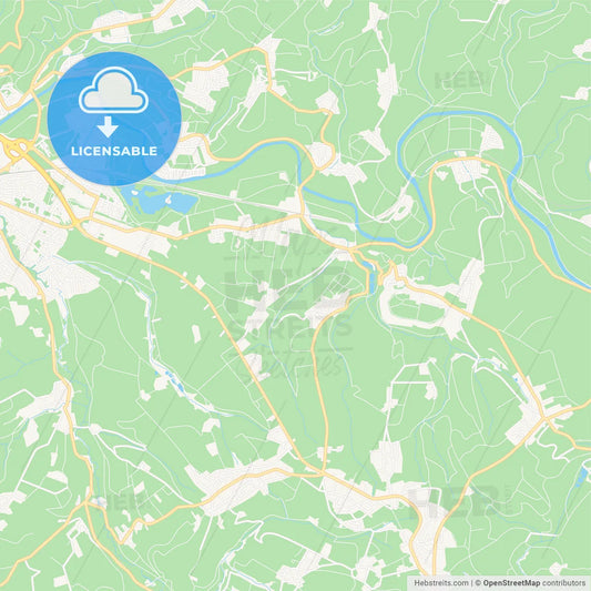 Hennef (Sieg), Germany Vector Map - Classic Colors