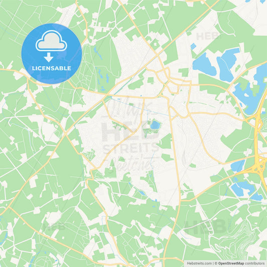 Kamp-Lintfort, Germany Vector Map - Classic Colors