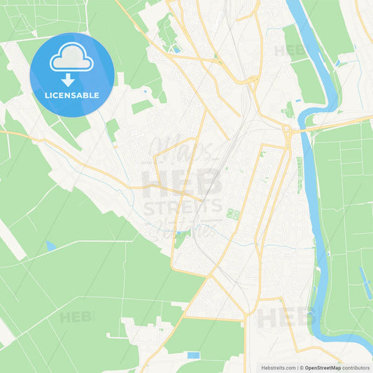 Bender (Tighina), Moldova Vector Map - Classic Colors