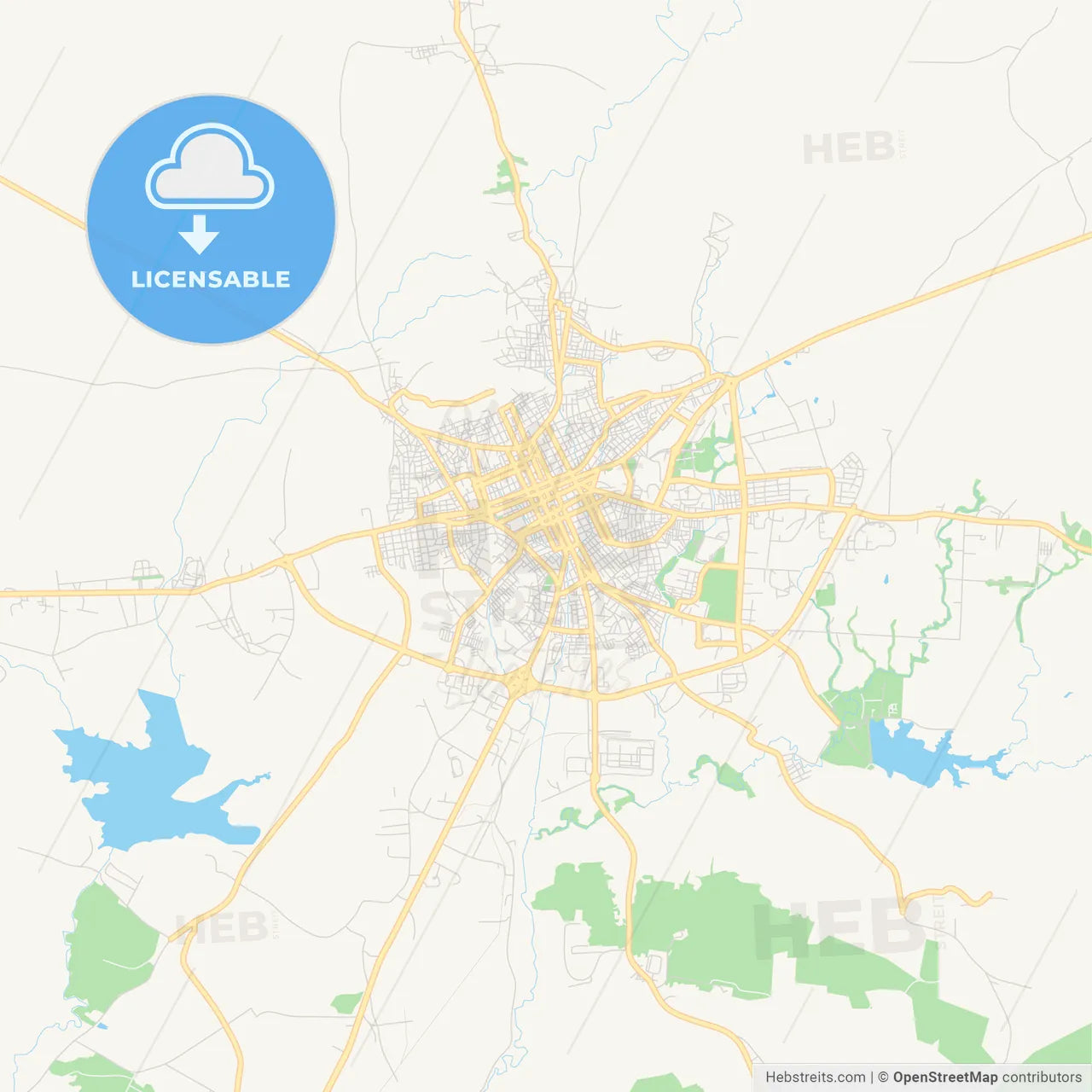 Empty vector map of Holguín, Holguín, Cuba