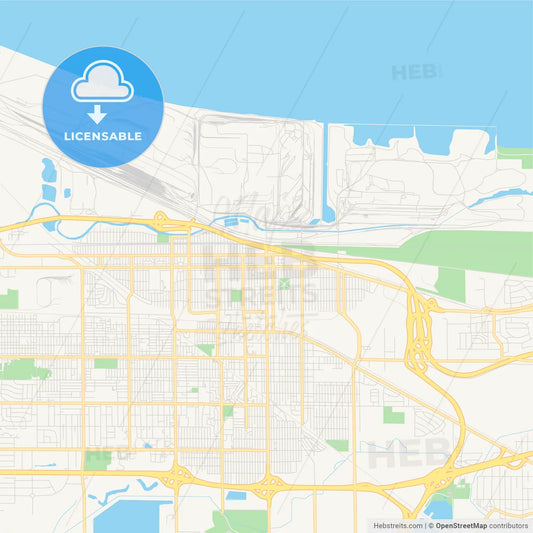 Empty vector map of Gary, Indiana, USA