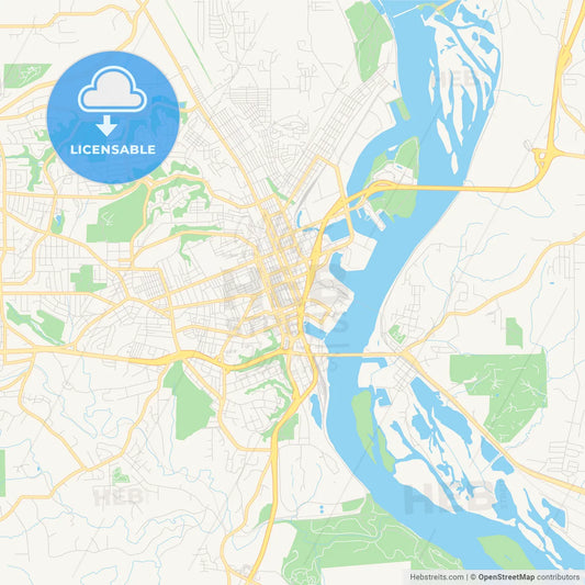 Empty vector map of Dubuque, Iowa, USA