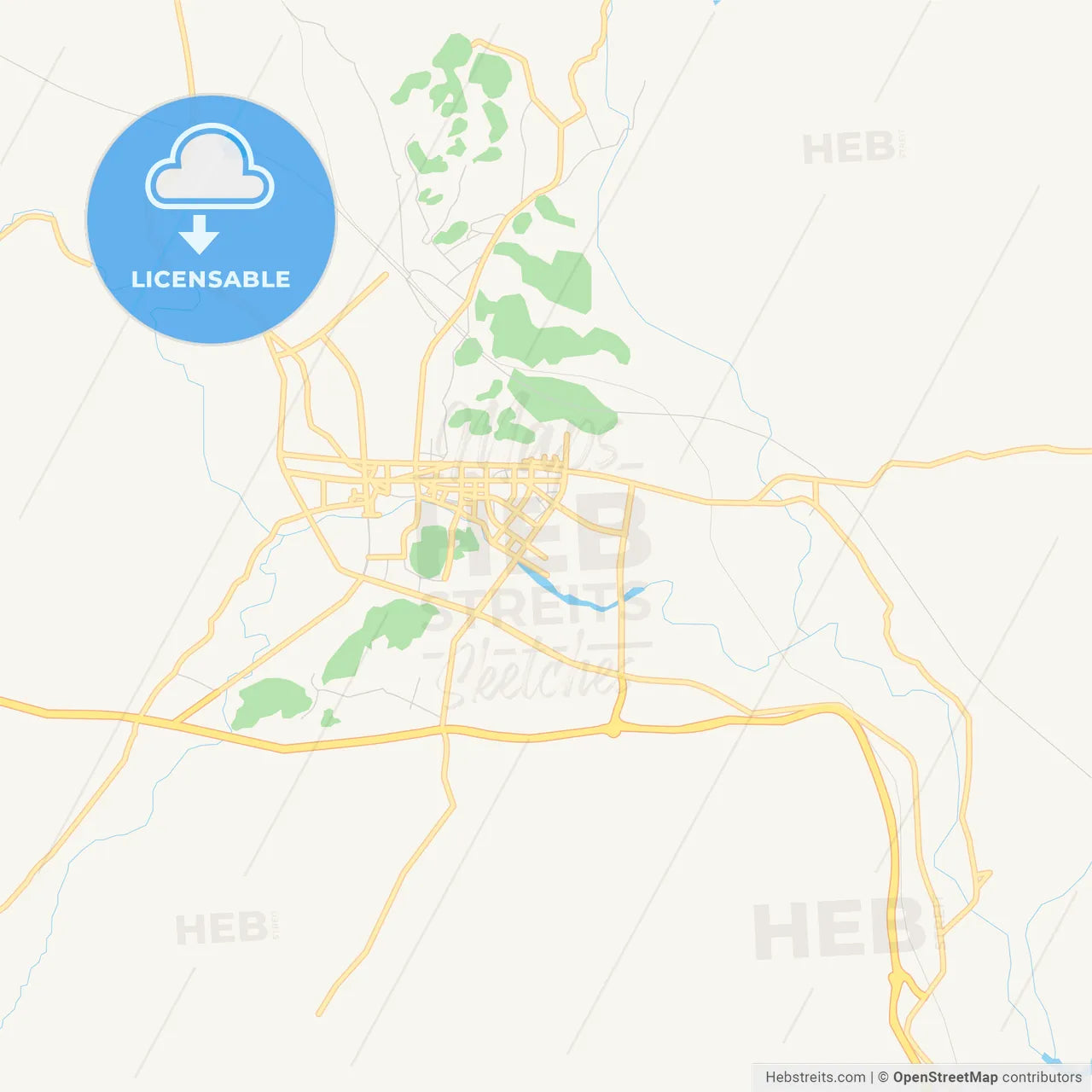 Printable street map of Hezhou, China