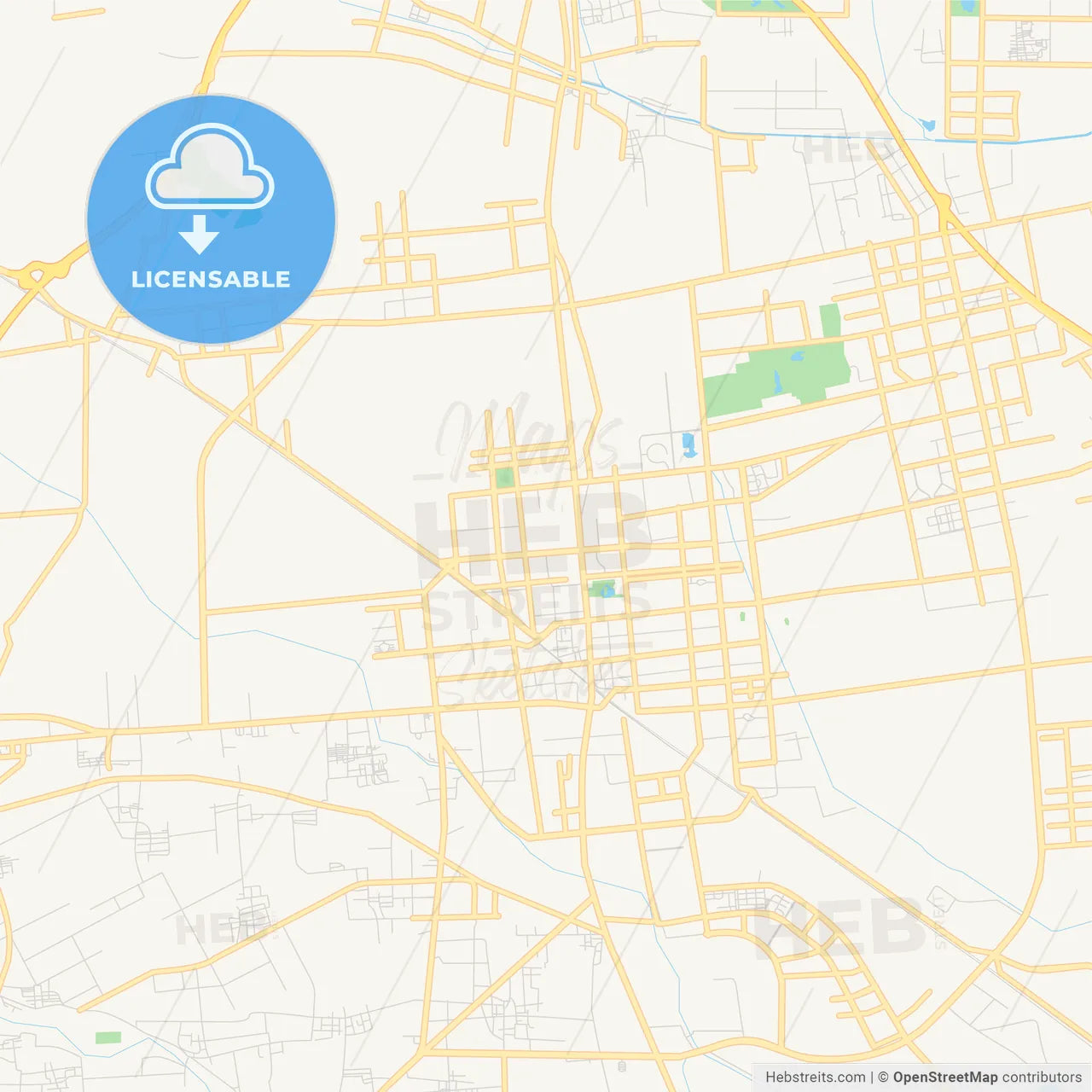 Printable street map of Langfang, China