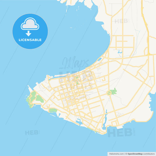 Printable street map of Beihai, China