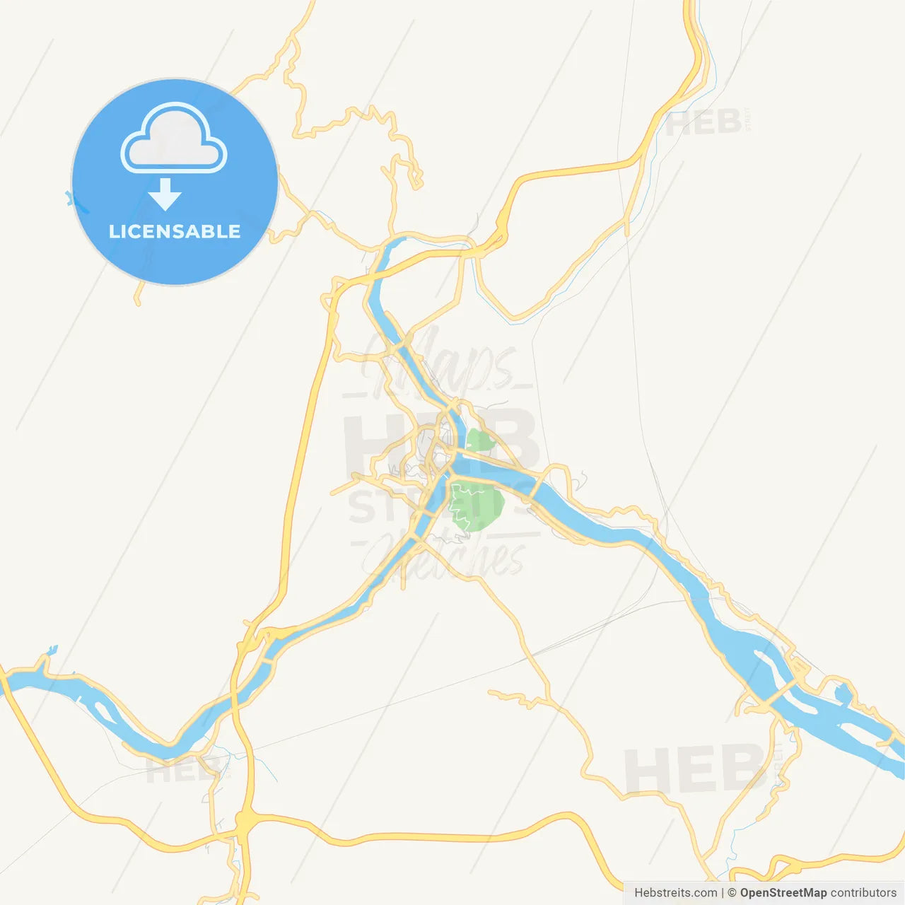 Printable street map of Nanping, China