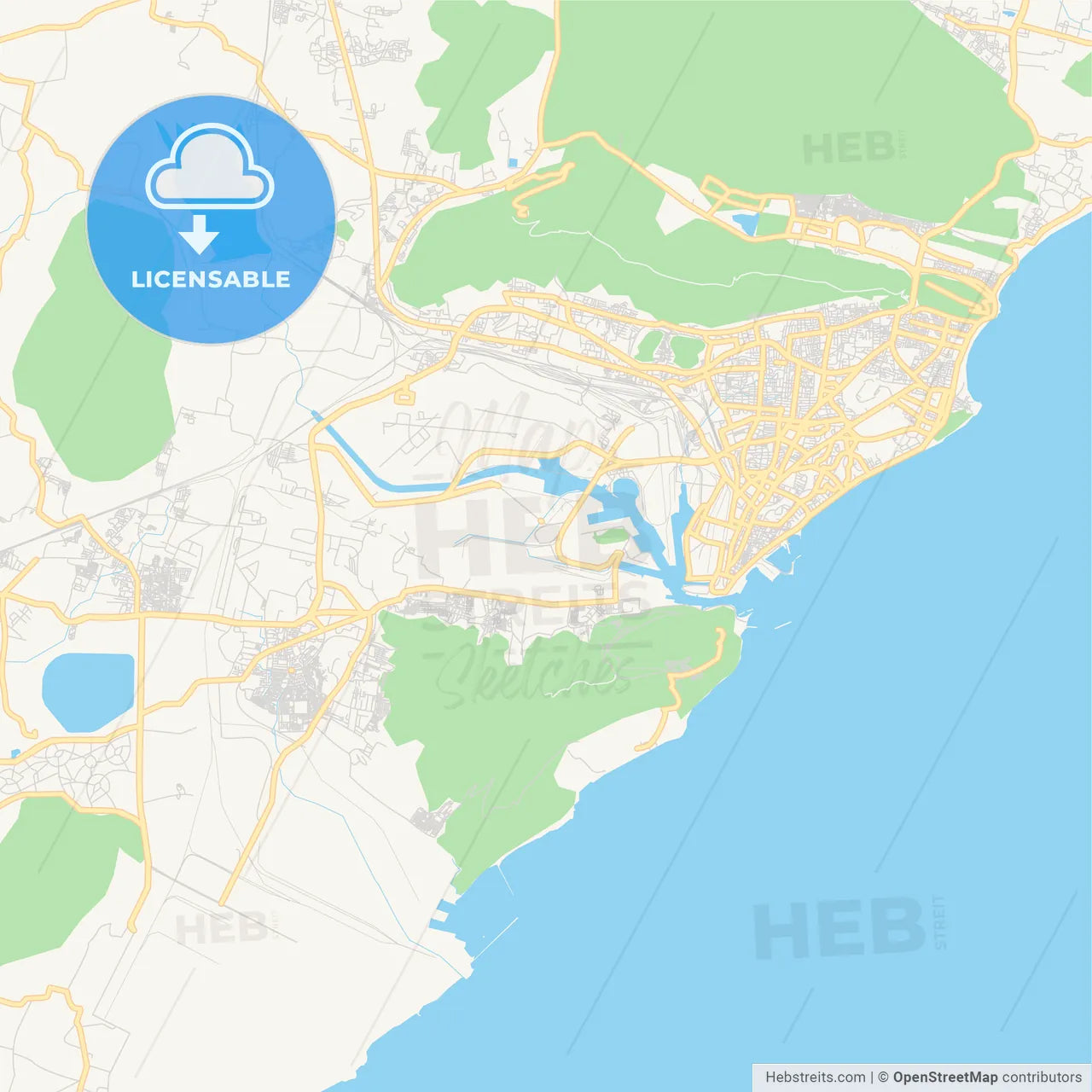Printable street map of Visakhapatnam, India