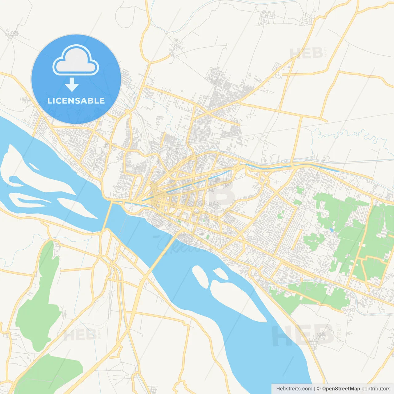 Printable street map of Vijayawada, India