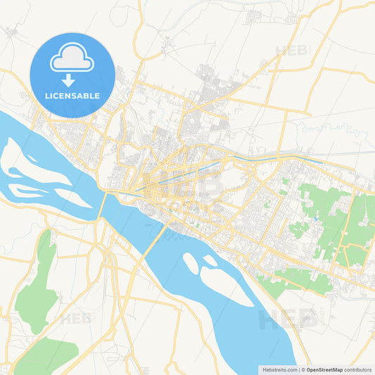 Printable street map of Vijayawada, India