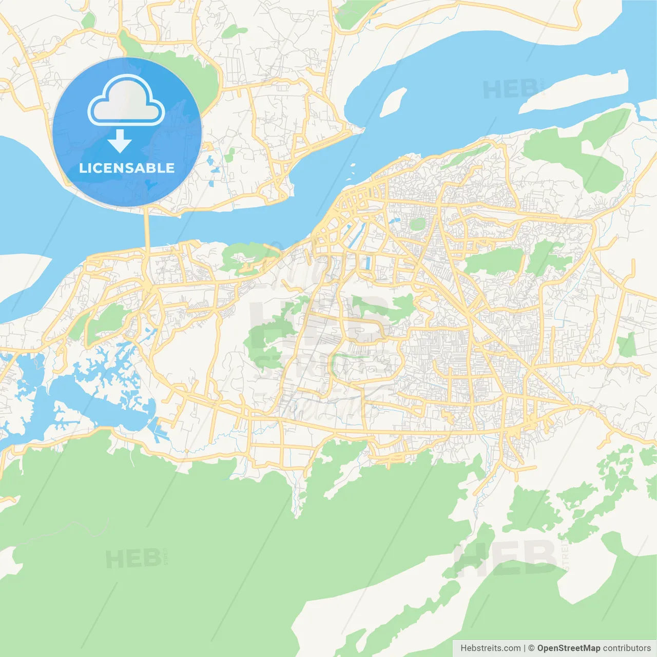 Printable street map of Guwahati, India