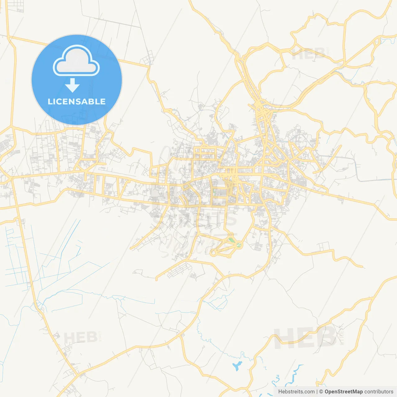 Printable street map of Banjarbaru, Indonesia