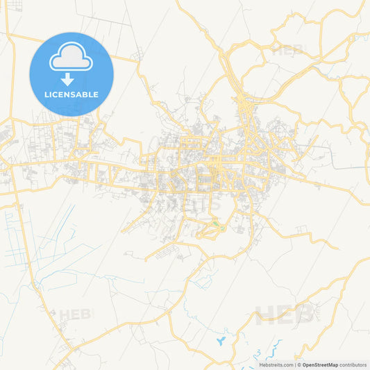 Printable street map of Banjarbaru, Indonesia