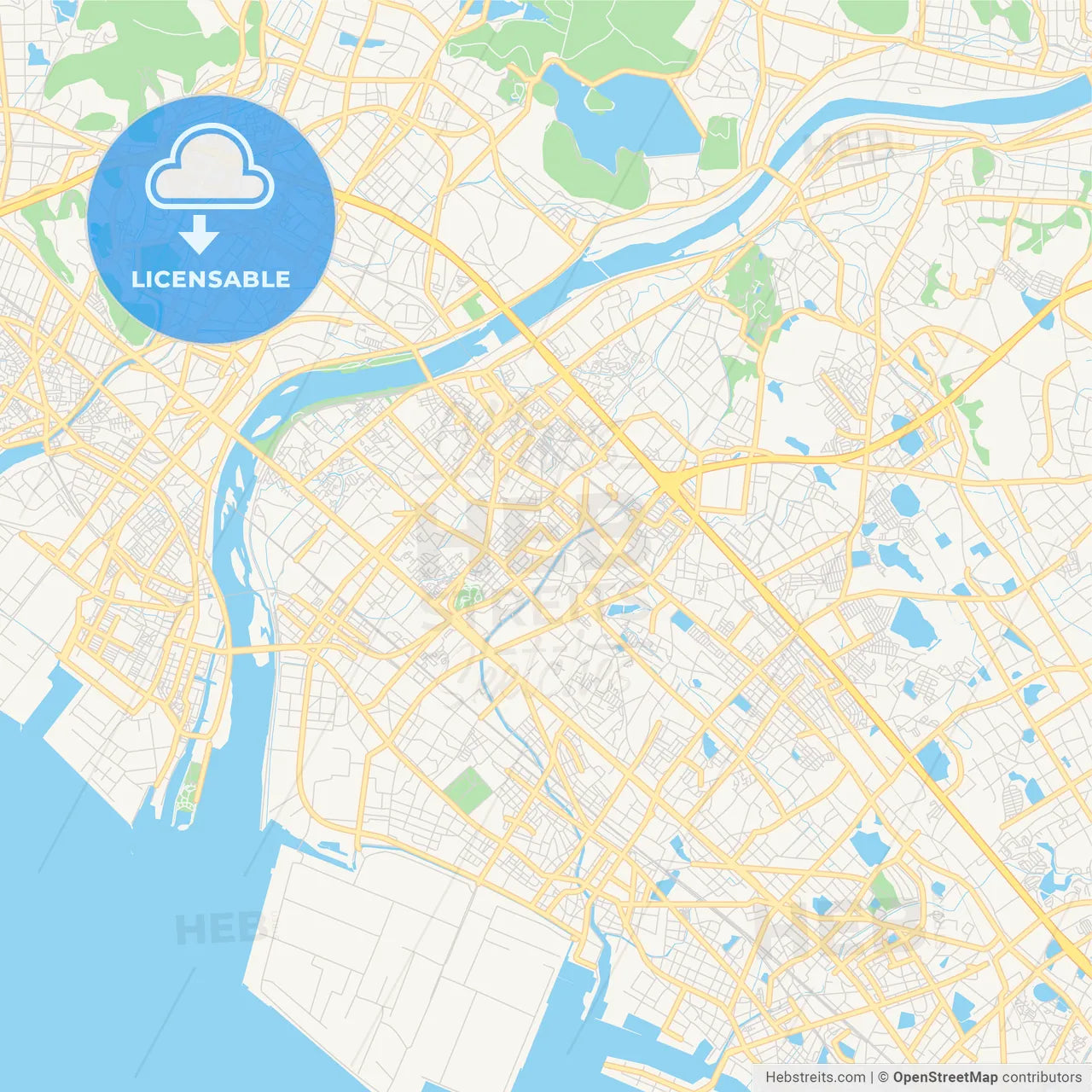 Printable street map of Kakogawa, Japan