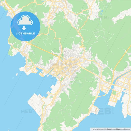Printable street map of Kure, Japan