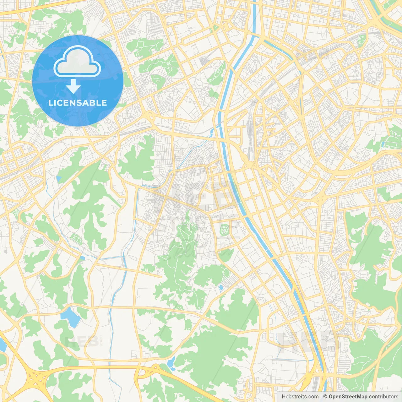 Printable street map of Gwangmyeong, South Korea