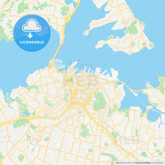 Printable street map of Auckland, New Zealand