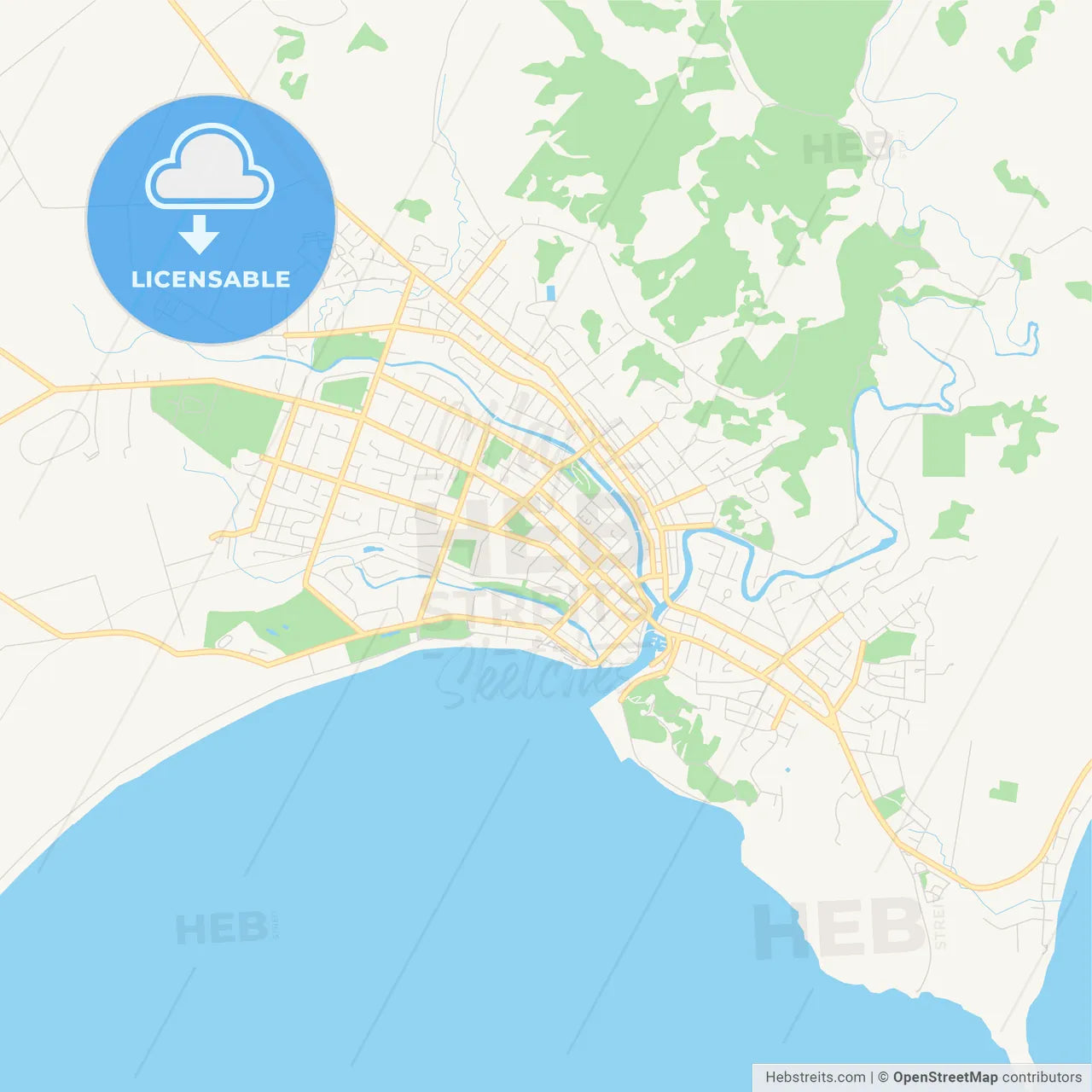 Printable street map of Gisborne, New Zealand