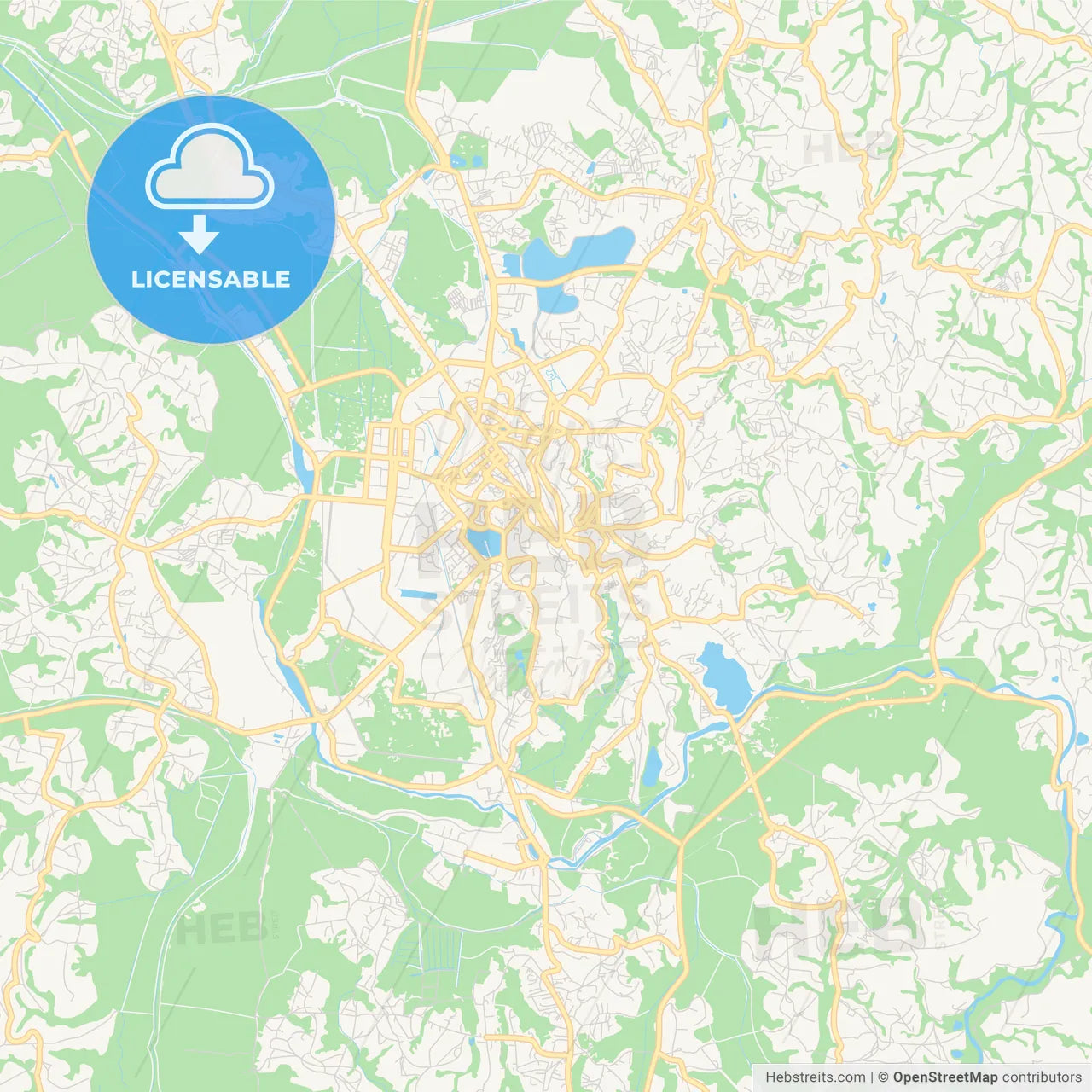 Printable street map of Antananarivo, Madagascar