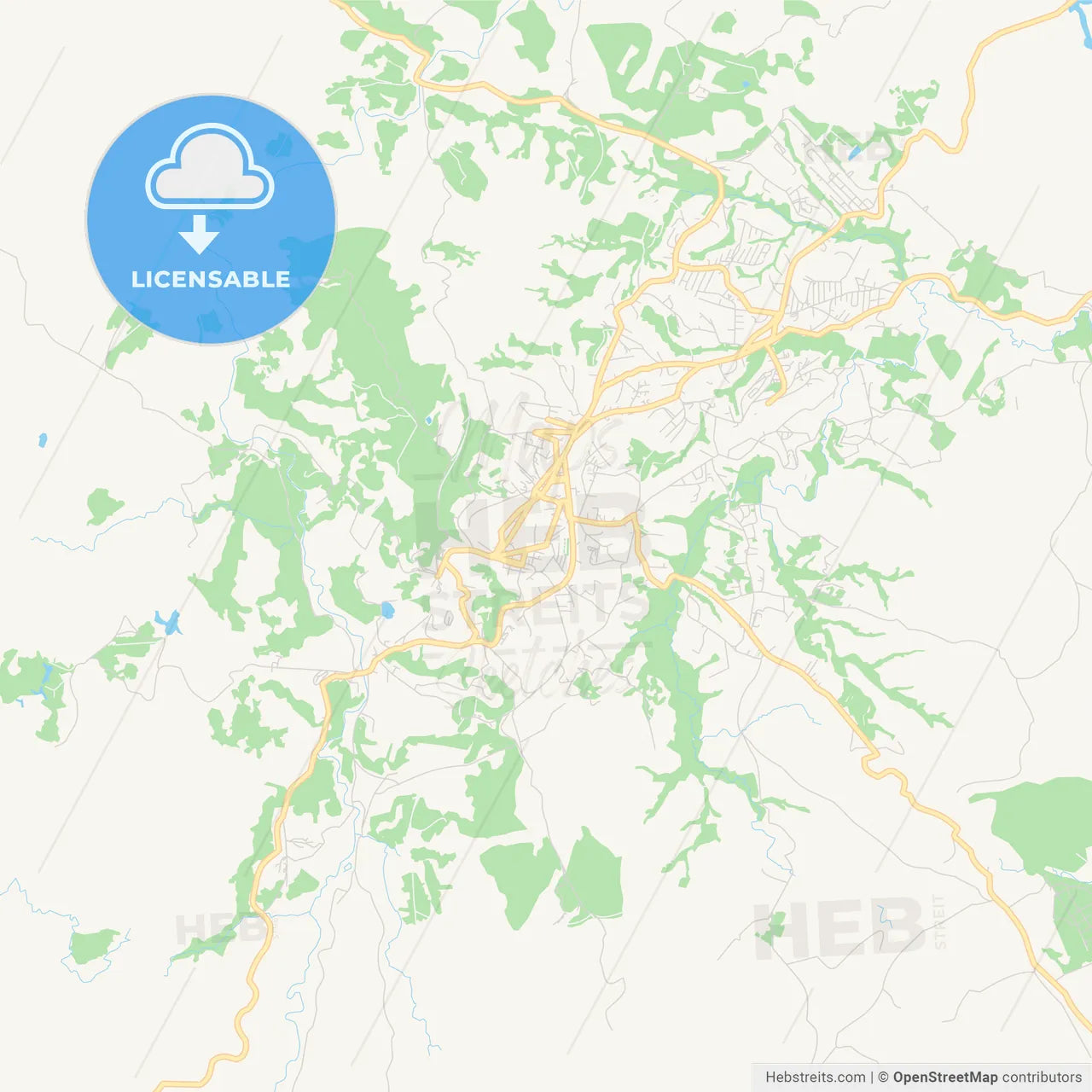 Printable street map of Fianarantsoa, Madagascar