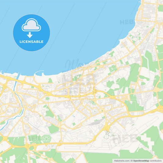 Printable street map of Bordj el Kiffan, Algeria