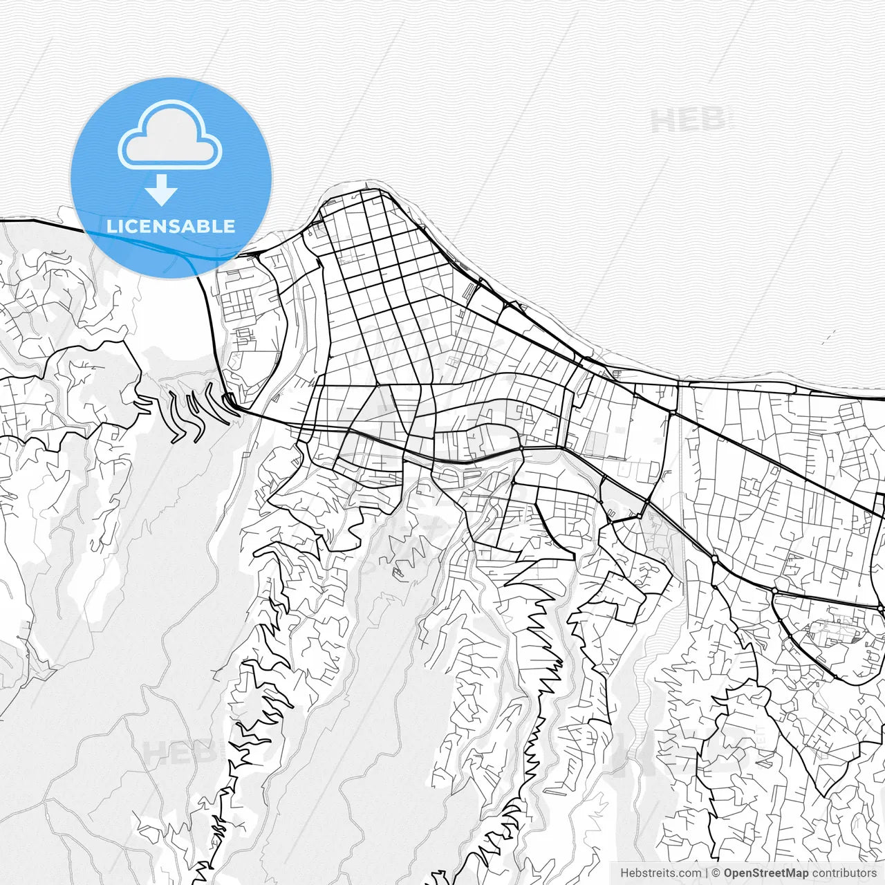 Vector PDF map of Saint-Denis, France