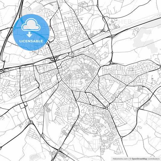 Vector PDF map of Perpignan, France