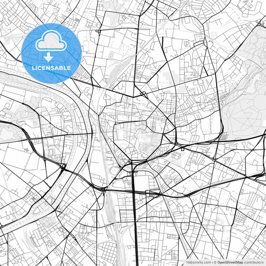 Vector PDF map of Saint-Denis, France