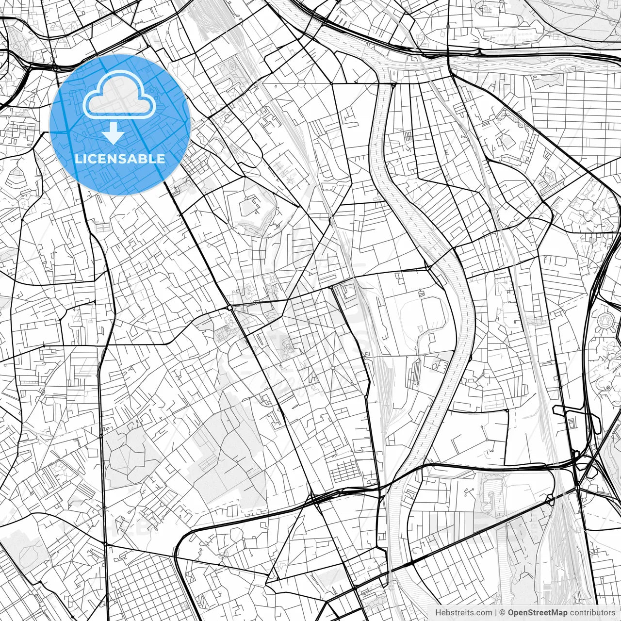 Vector PDF map of Vitry-sur-Seine, France