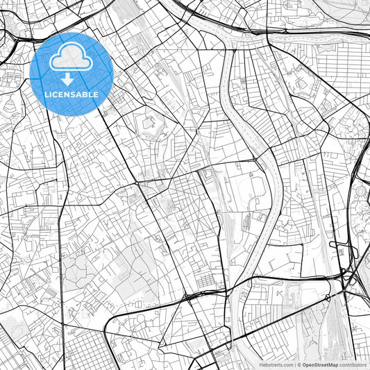 Vector PDF map of Vitry-sur-Seine, France
