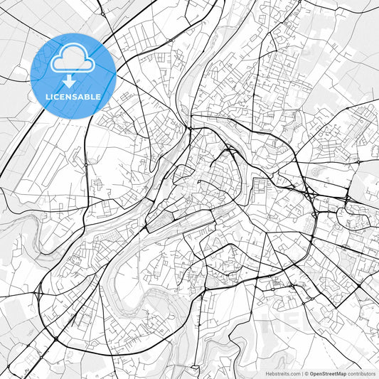 Vector PDF map of Poitiers, France