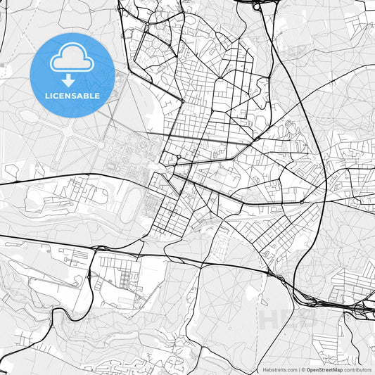 Vector PDF map of Versailles, France