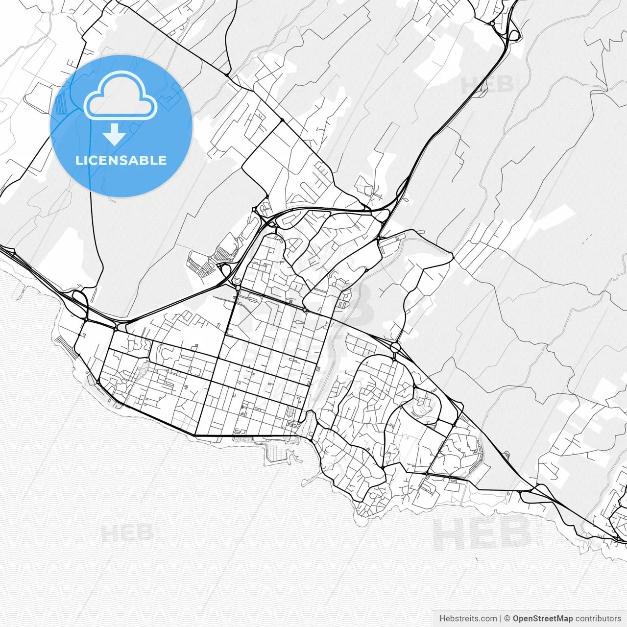 Vector PDF map of Saint-Pierre, France