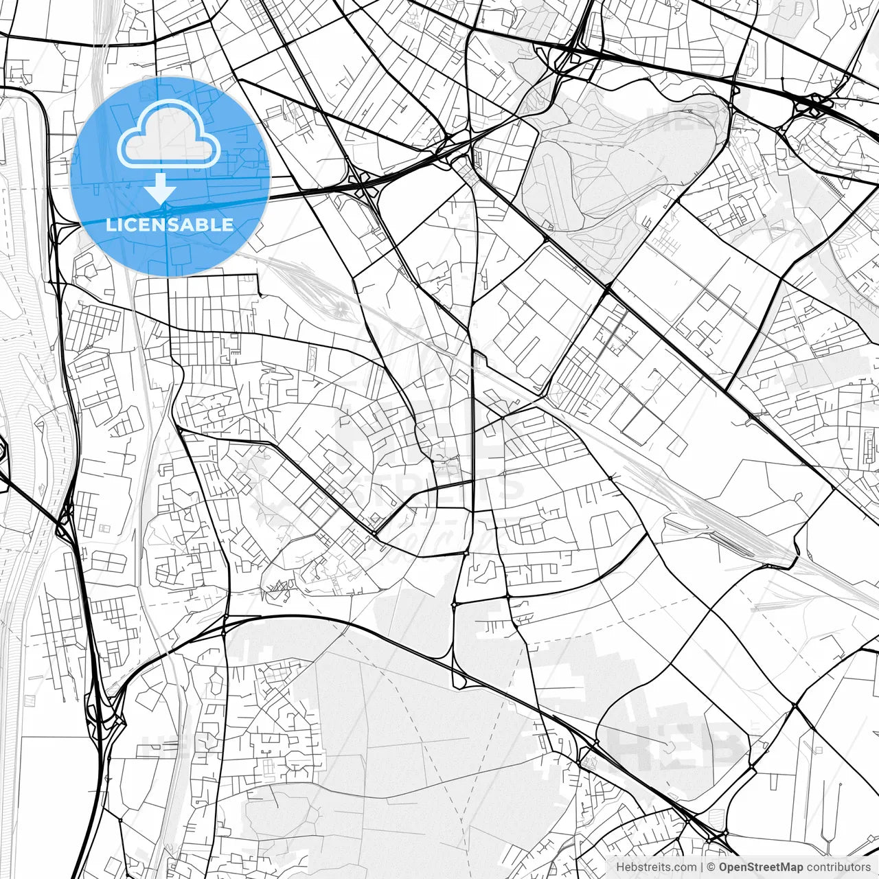 Vector PDF map of Vénissieux, France