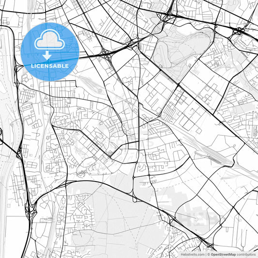 Vector PDF map of Vénissieux, France