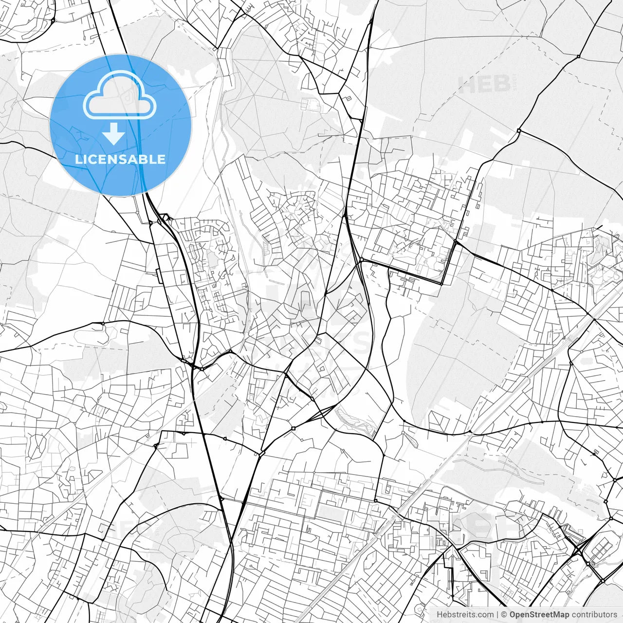 Vector PDF map of Sarcelles, France