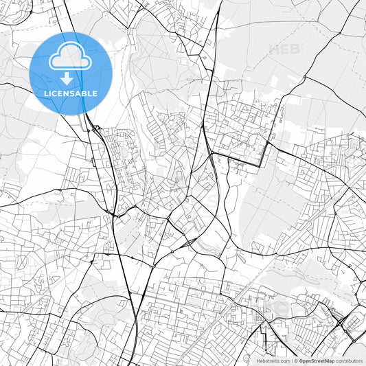Vector PDF map of Sarcelles, France