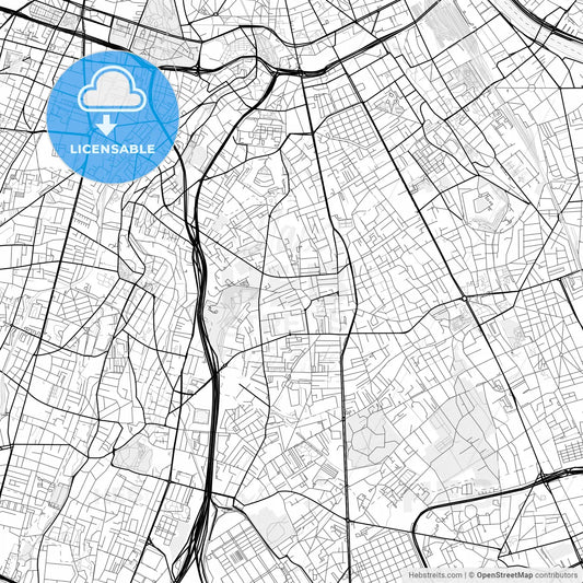 Vector PDF map of Villejuif, France