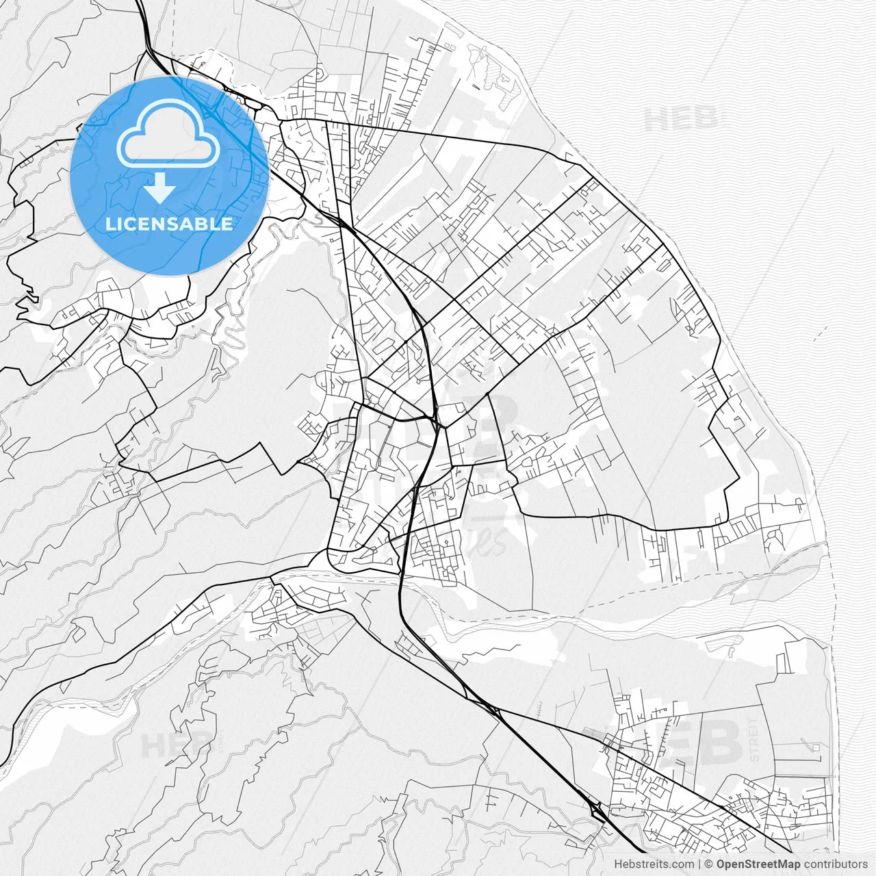 Vector PDF map of Saint-André, France