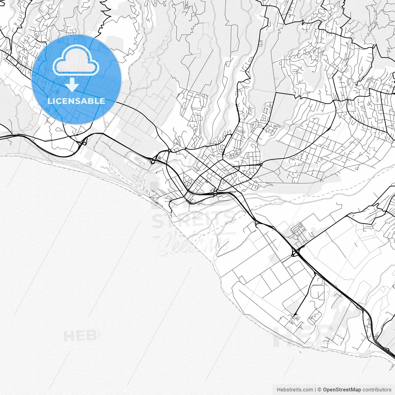 Vector PDF map of Saint-Louis, France