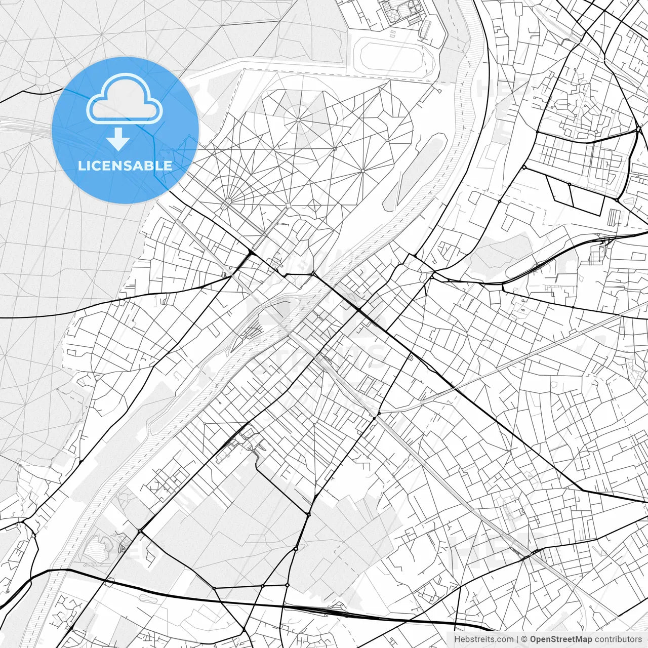 Vector PDF map of Sartrouville, France