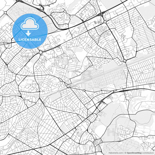 Vector PDF map of Sevran, France