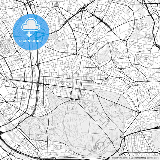 Vector PDF map of Vincennes, France
