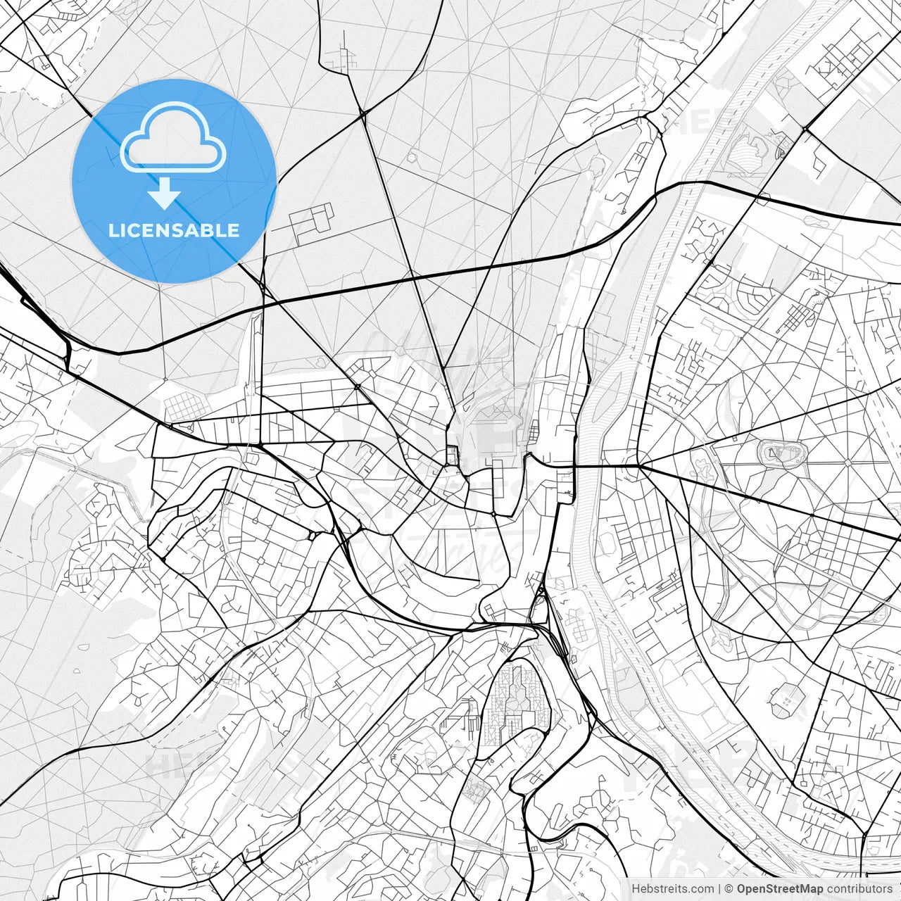 Vector PDF map of Saint-Germain-en-Laye, France