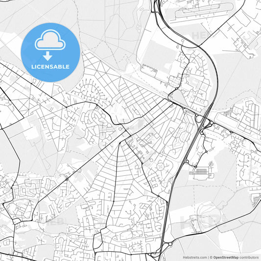 Vector PDF map of Pontault-Combault, France