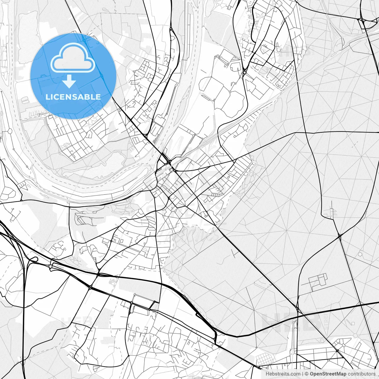 Vector PDF map of Poissy, France
