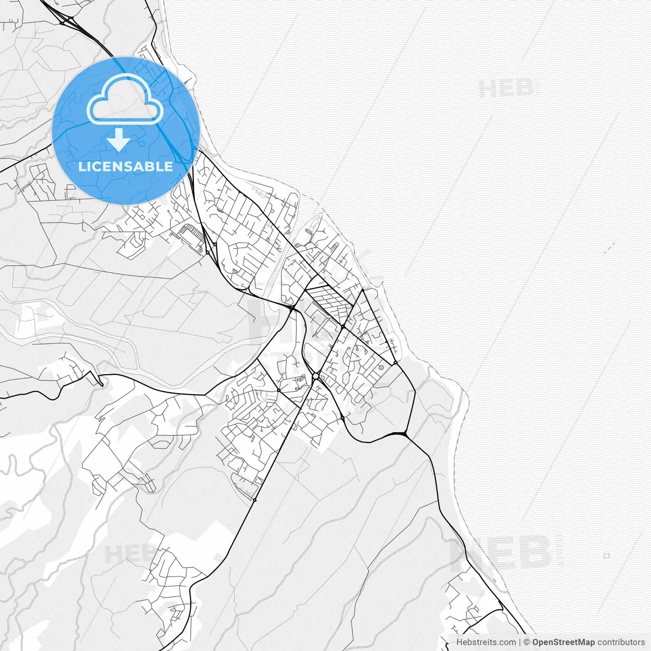 Vector PDF map of Saint-Benoît, France