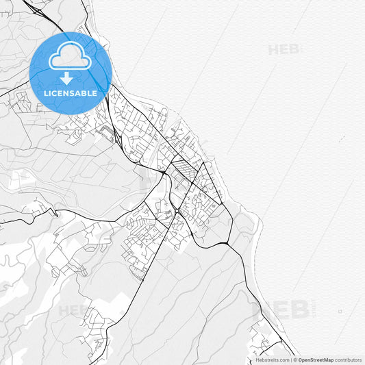 Vector PDF map of Saint-Benoît, France