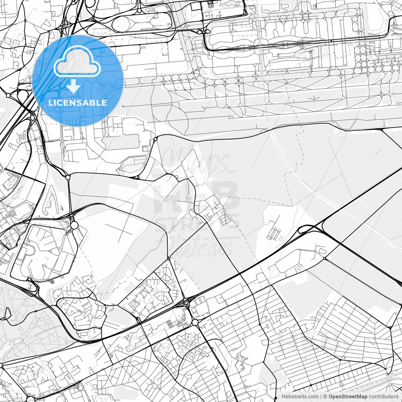 Vector PDF map of Tremblay-en-France, France