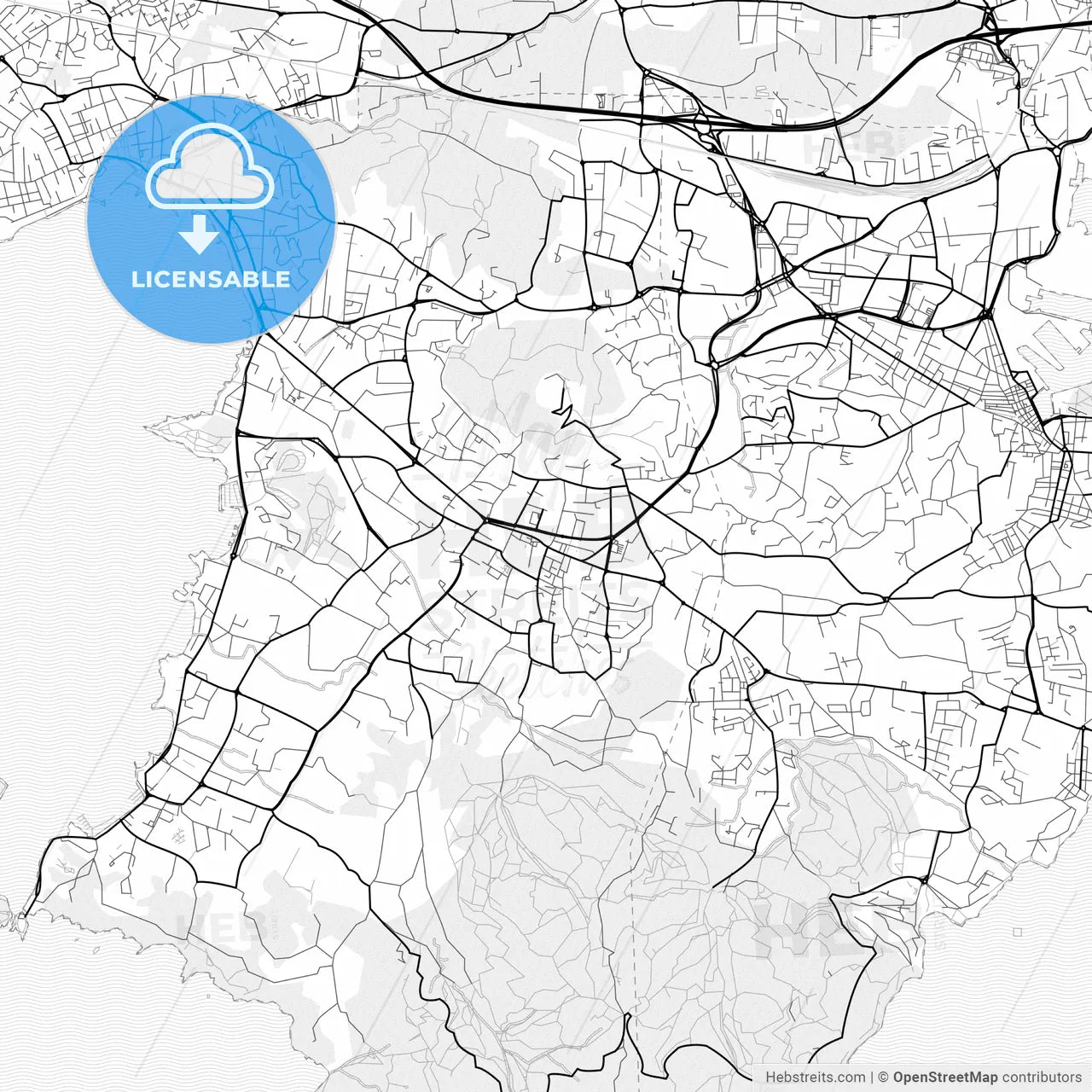 Vector PDF map of Six-Fours-les-Plages, France