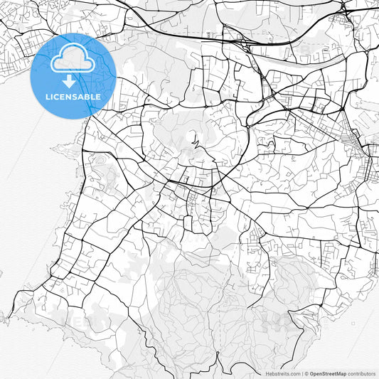 Vector PDF map of Six-Fours-les-Plages, France